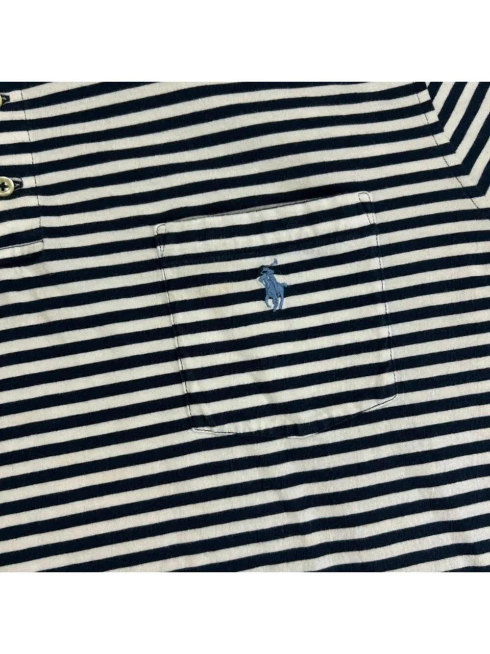 Polo Ralph Lauren Polo Shirt Mens XL Blue Gray Striped Classic Fit Pony Pocket